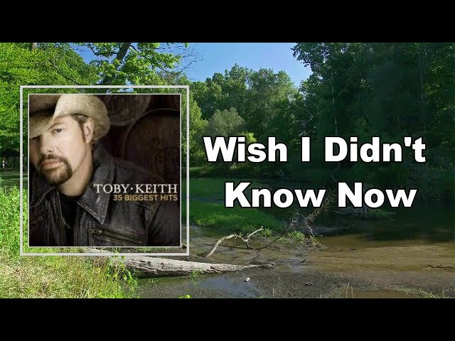 Toby Keith - Wish I Didn't Know Now (Lyrics) - YouTube