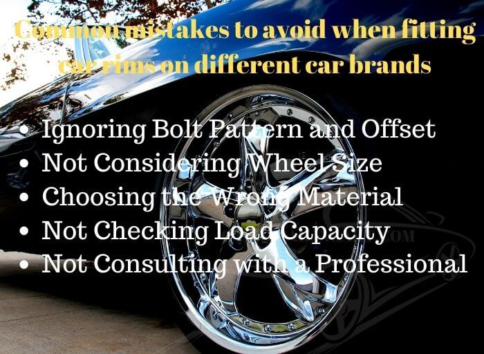 Common mistakes to avoid when fitting car rims on different car brands