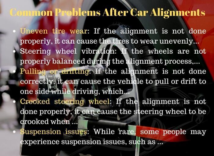 Common Problems After Car Alignments 